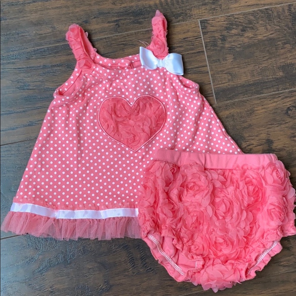 Pink ruffle summer outfit - 18m